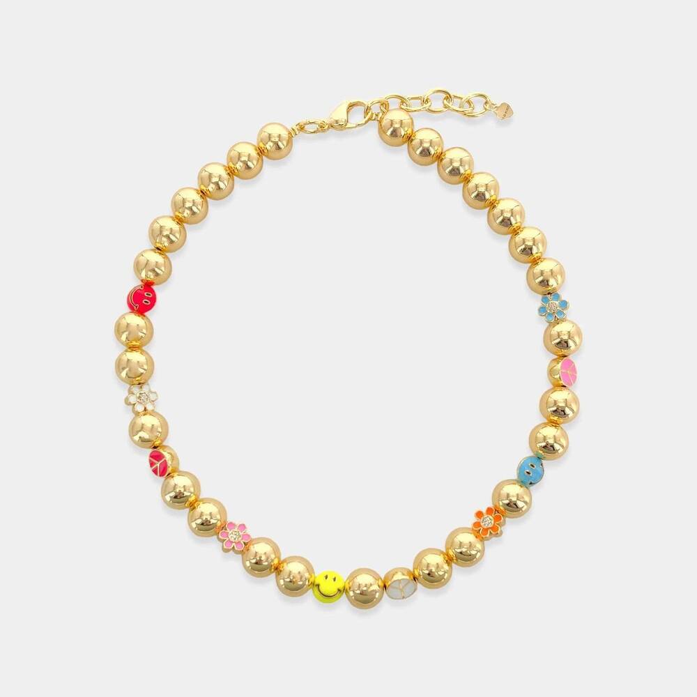NEW OMG BLINGS beaded necklace in enamel charms